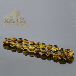 Amber necklaces polished olive green